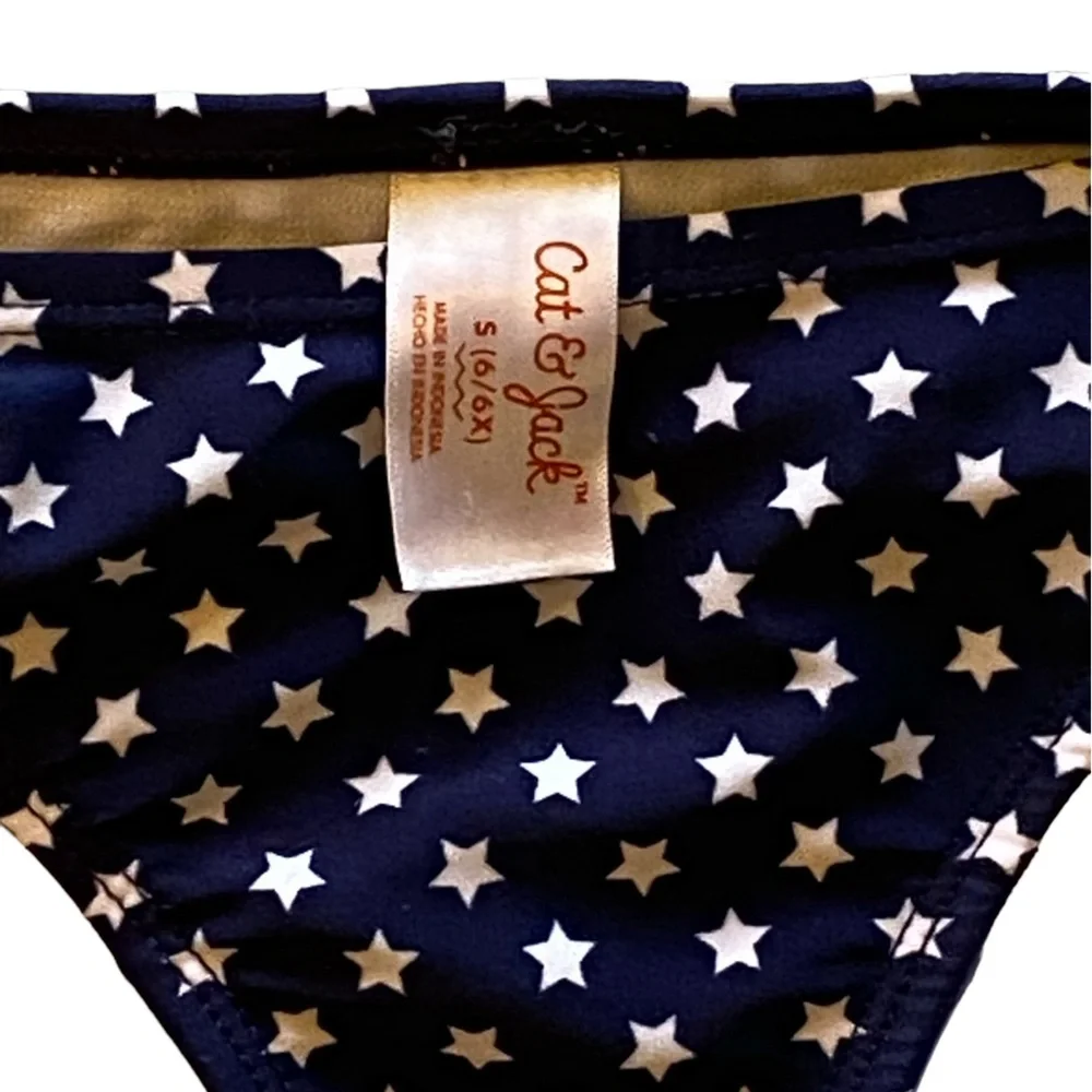Cat & Jack Girls Blue White Star Swimsuit Bottom Size Small (6/6X)